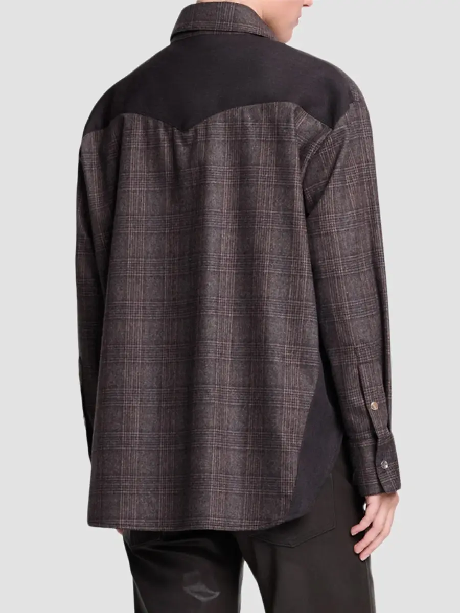 TWP Women's Austin Patchwork Wool-Blend Shirt | Thumbnail 3