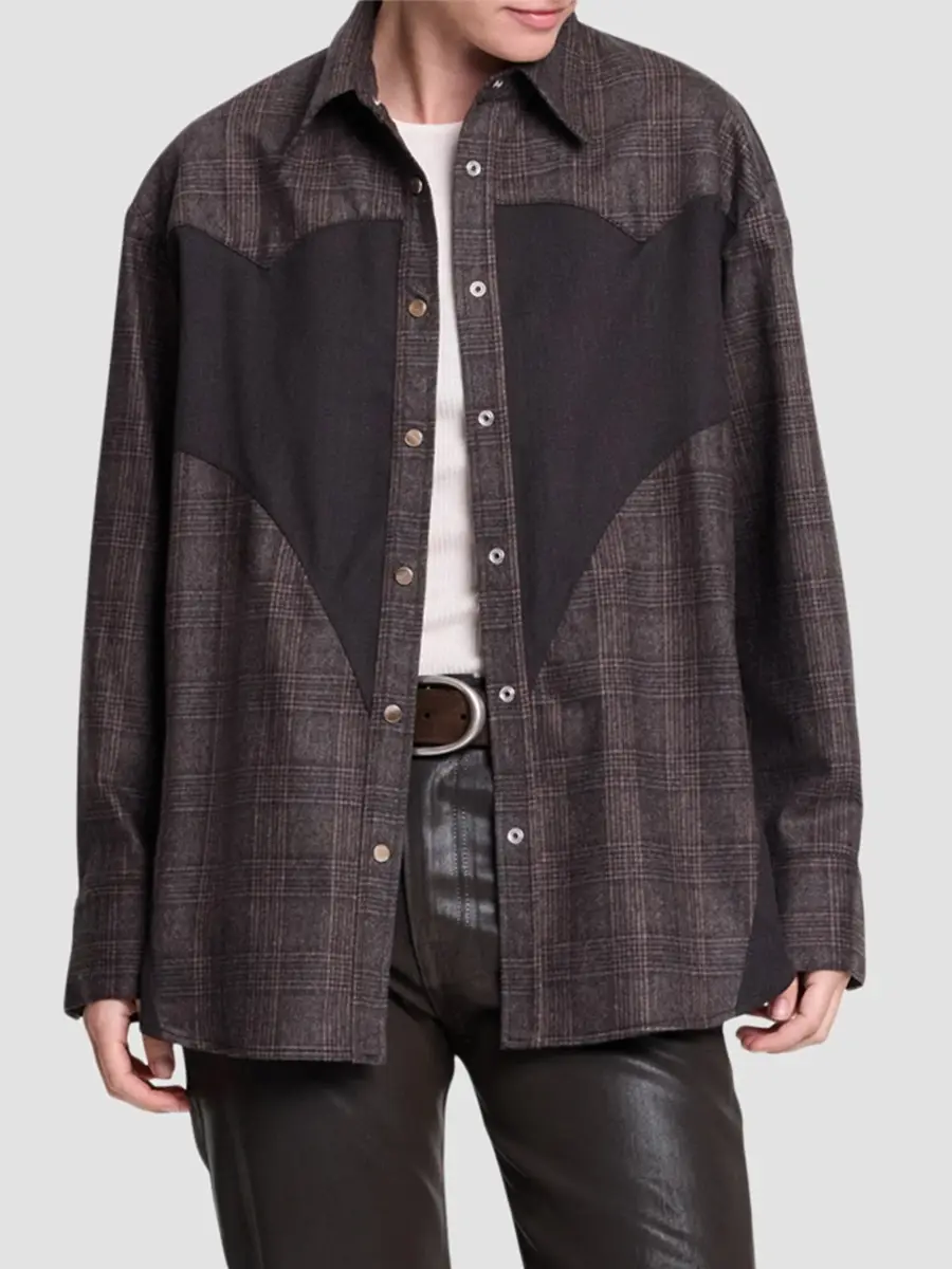 TWP Women's Austin Patchwork Wool-Blend Shirt | Thumbnail 4