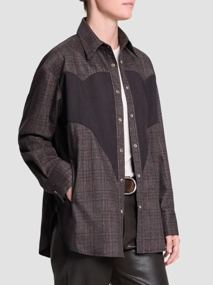TWP Women's Austin Patchwork Wool-Blend Shirt | Thumbnail 6