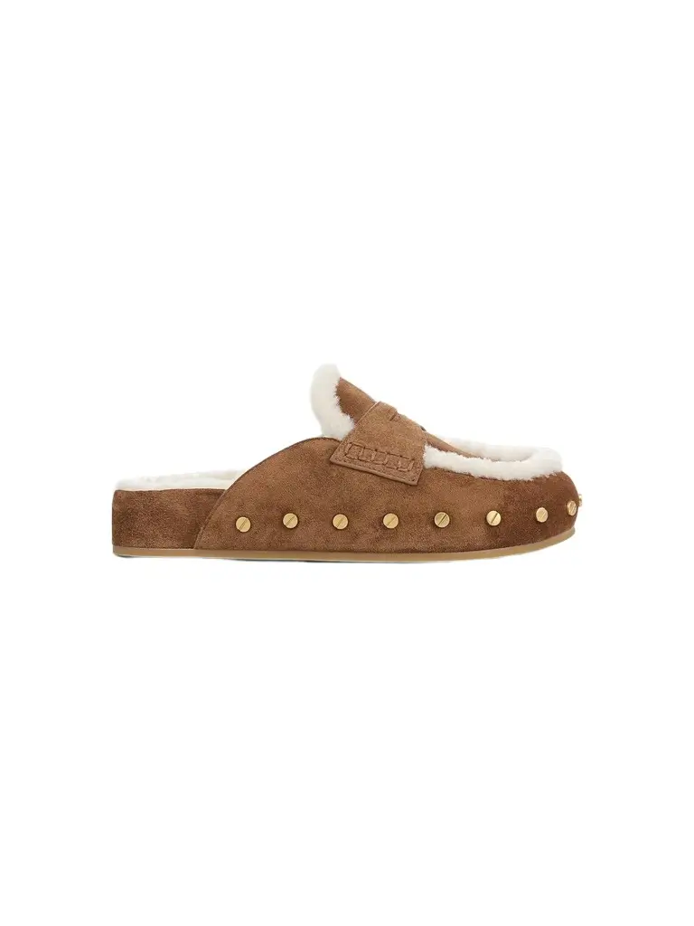 Women's Fenix Studded Shearling Loafer Mules