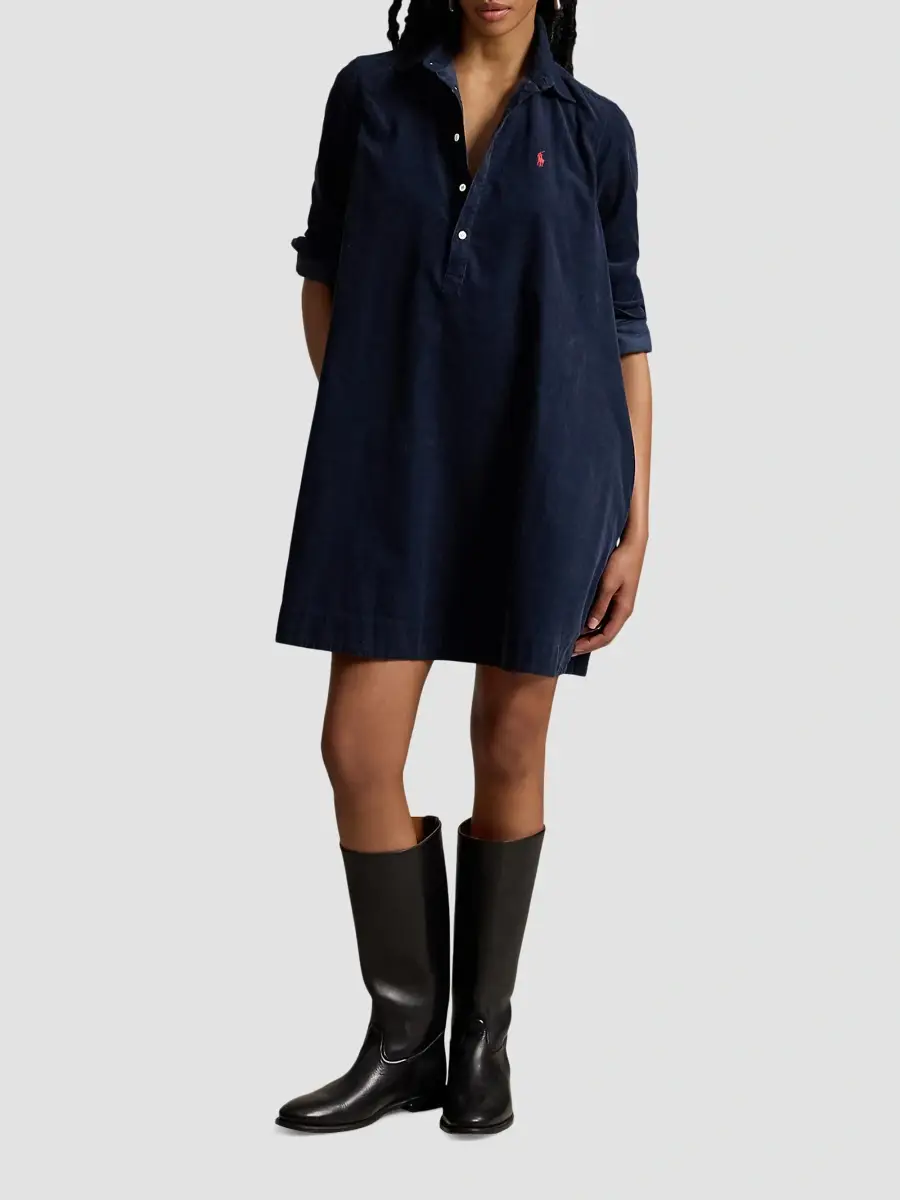 Polo Ralph Lauren Women's Wide-Wale Corduroy A-Line Mini Shirtdress | Thumbnail 2 Polo Ralph Lauren Women's Wide-Wale Corduroy A-Line Mini Shirtdress | Thumbnail 2