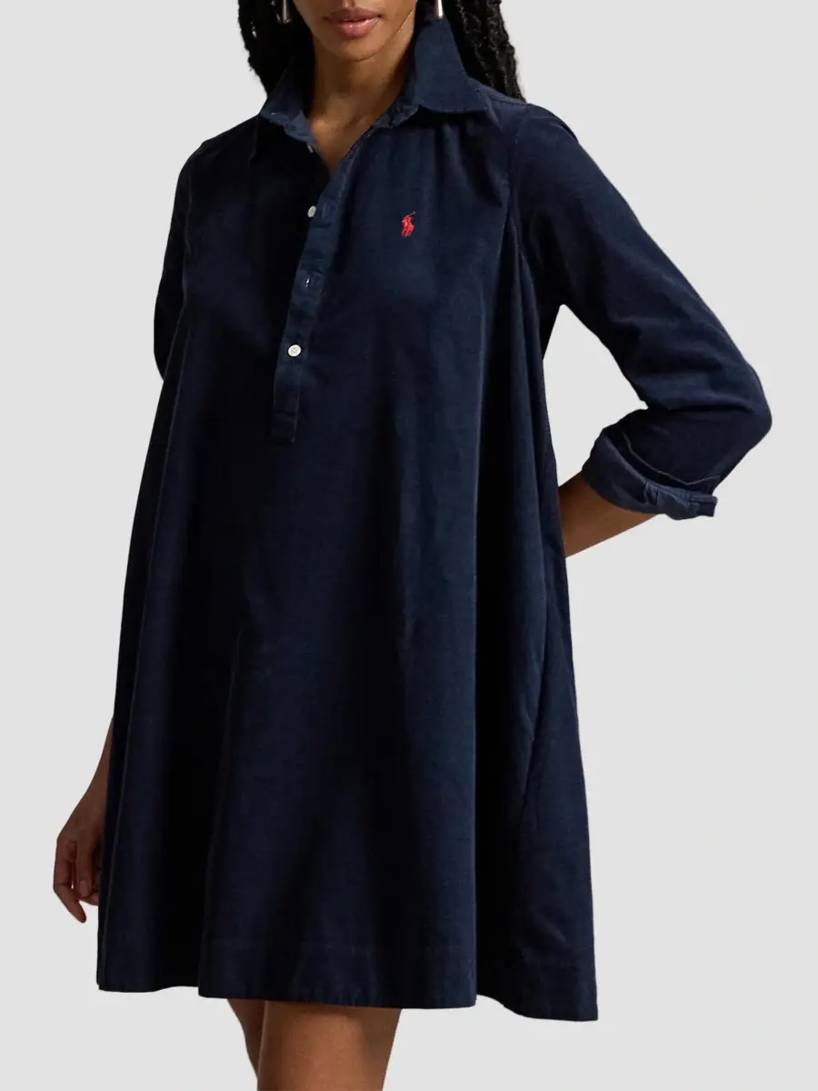 Polo Ralph Lauren Women's Wide-Wale Corduroy A-Line Mini Shirtdress | Thumbnail 4 Polo Ralph Lauren Women's Wide-Wale Corduroy A-Line Mini Shirtdress | Thumbnail 4