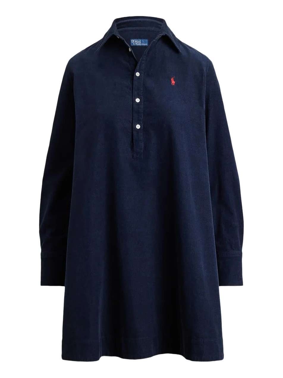 Polo Ralph Lauren Women's Wide-Wale Corduroy A-Line Mini Shirtdress