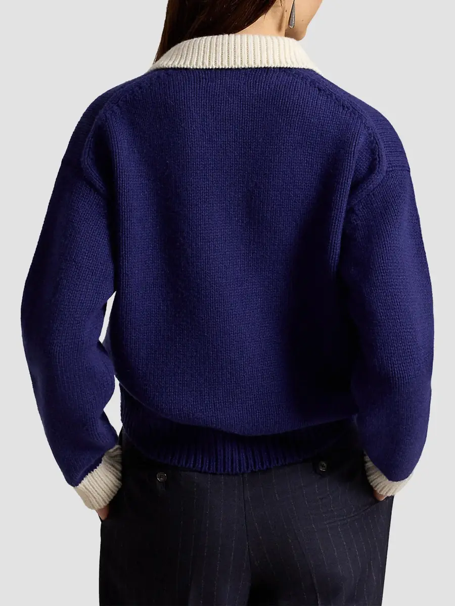 Polo Ralph Lauren Women's Logo Wool Knit Polo Sweater | Thumbnail 3