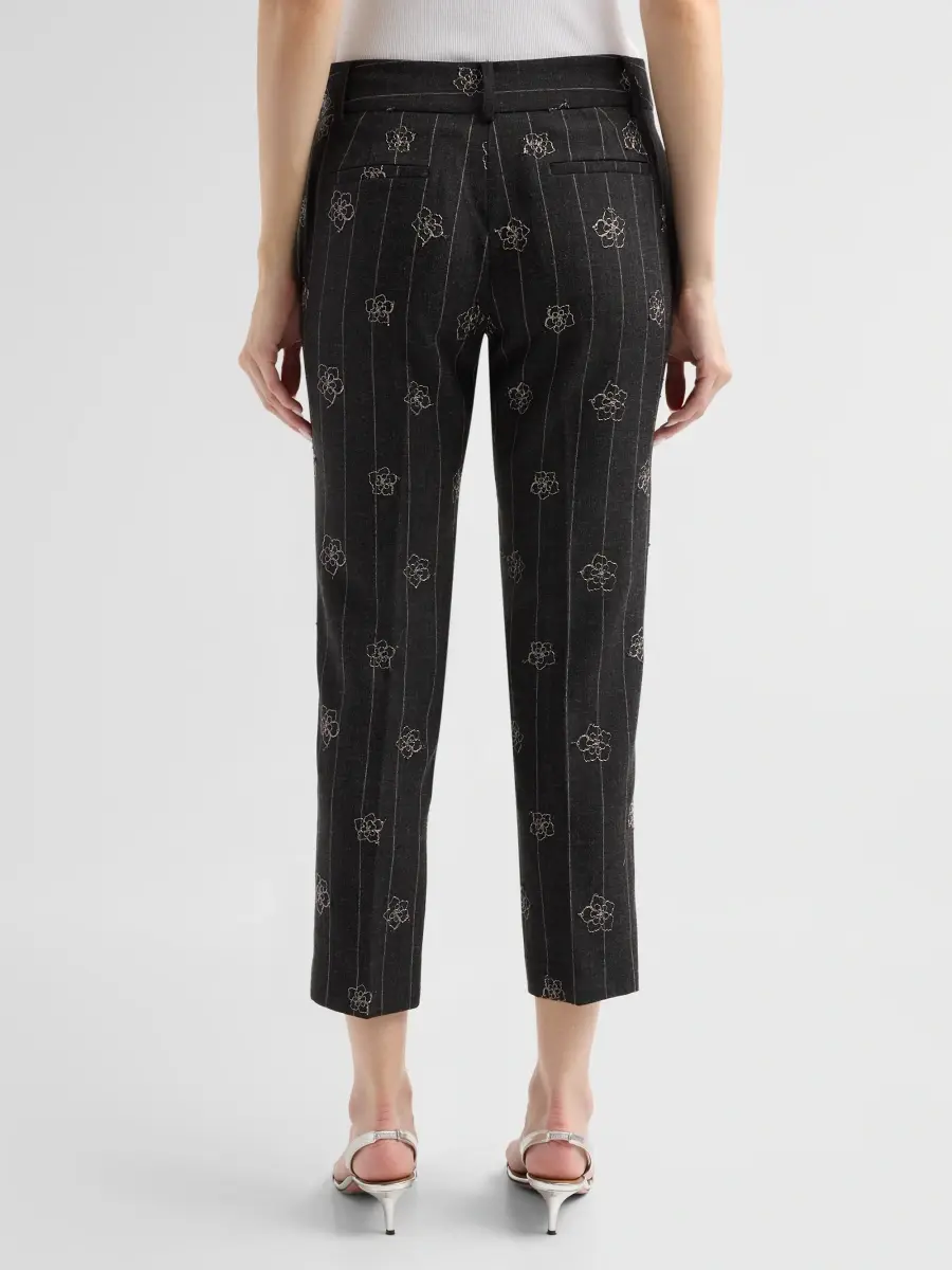 Milly Women's Nicola Embroidered Straight-Leg Pants | Thumbnail 3 Milly Women's Nicola Embroidered Straight-Leg Pants | Thumbnail 3