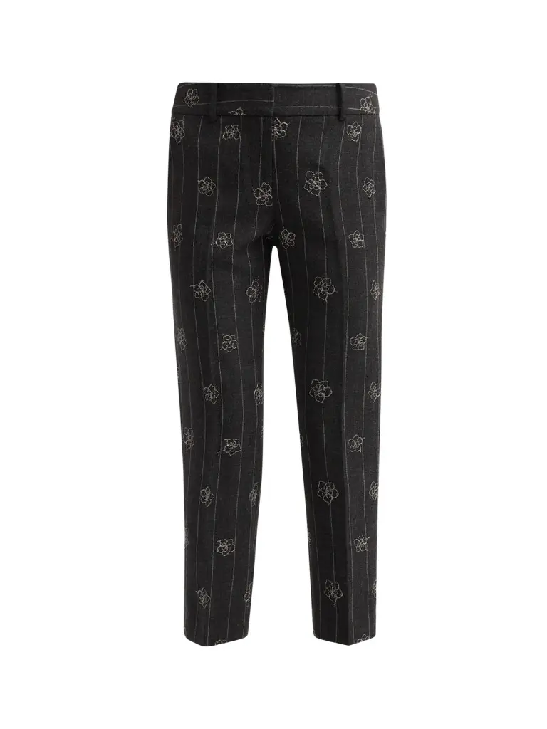 Milly Women's Nicola Embroidered Straight-Leg Pants