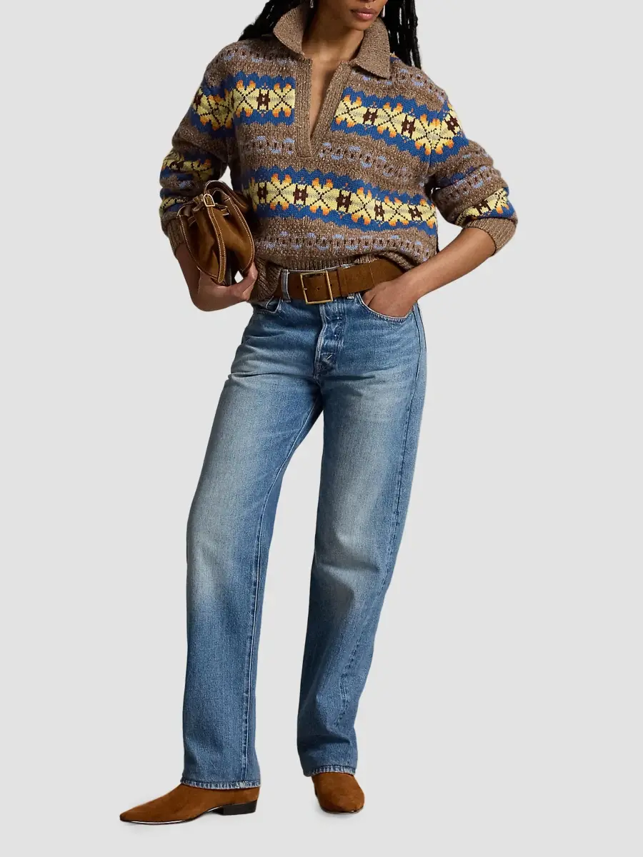 Polo Ralph Lauren Women's Geo-Motif Wool-Blend Sweater | Thumbnail 2