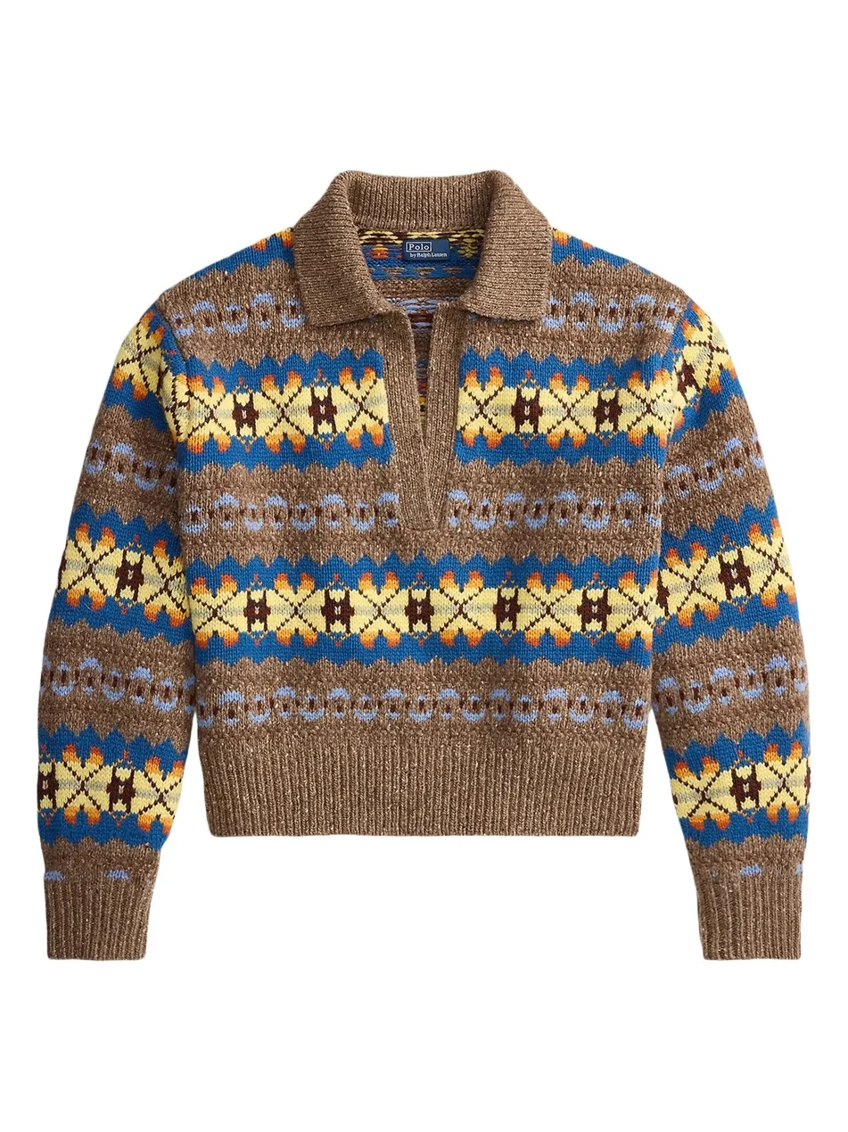 Polo Ralph Lauren Women's Geo-Motif Wool-Blend Sweater