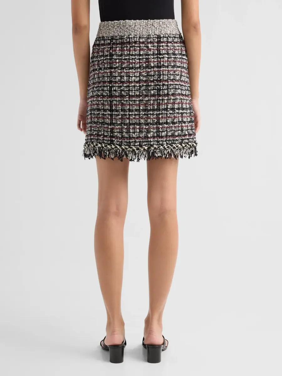 Milly Women's Dove Tweed Fringe Mini Skirt | Thumbnail 3 Milly Women's Dove Tweed Fringe Mini Skirt | Thumbnail 3