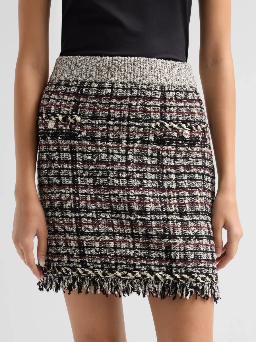 Milly Women's Dove Tweed Fringe Mini Skirt | Thumbnail 5 Milly Women's Dove Tweed Fringe Mini Skirt | Thumbnail 5