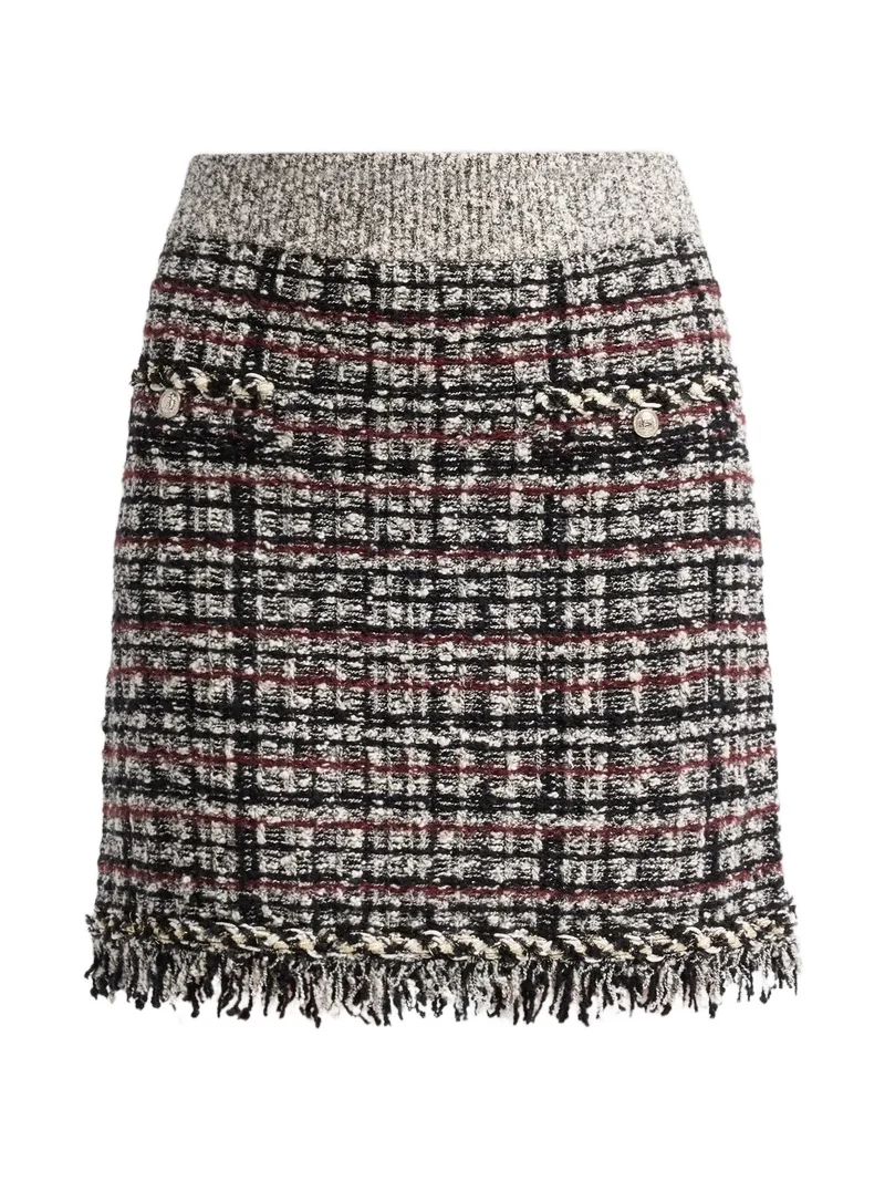 Women's Dove Tweed Fringe Mini Skirt Women's Dove Tweed Fringe Mini Skirt