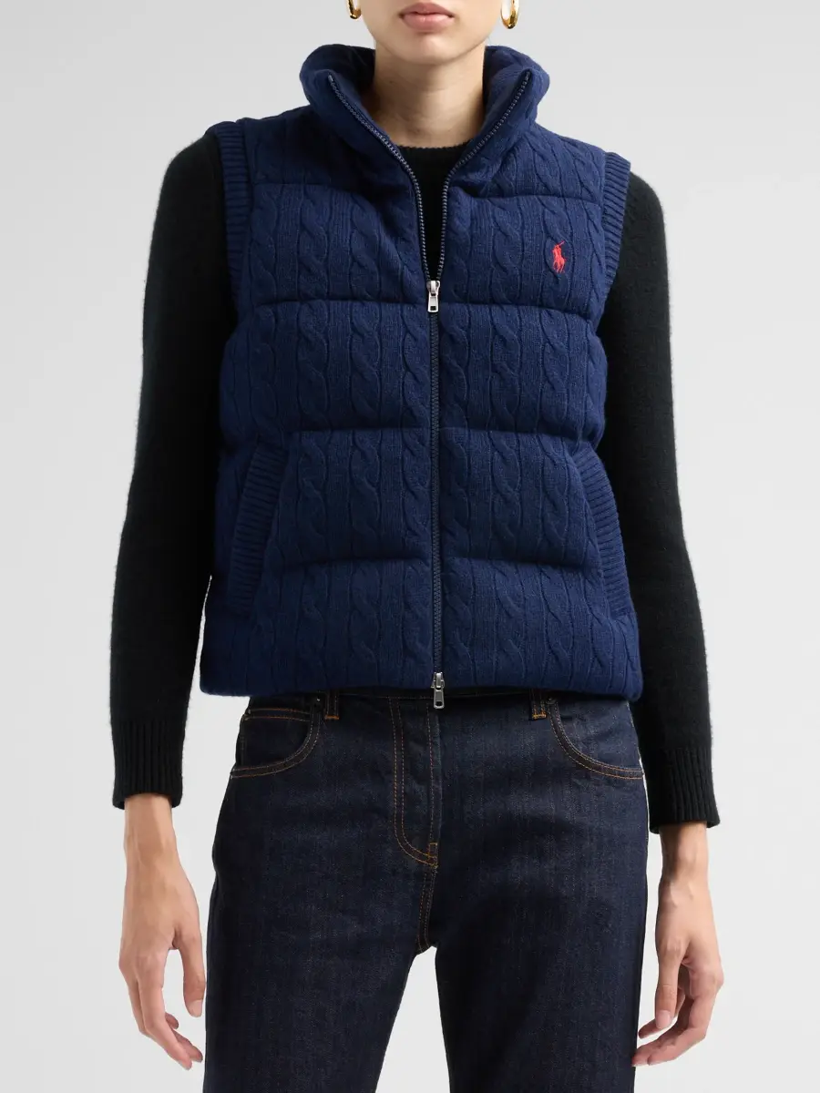 Polo Ralph Lauren Women's Wool-Cashmere Cable-Knit Vest | Thumbnail 4 Polo Ralph Lauren Women's Wool-Cashmere Cable-Knit Vest | Thumbnail 4