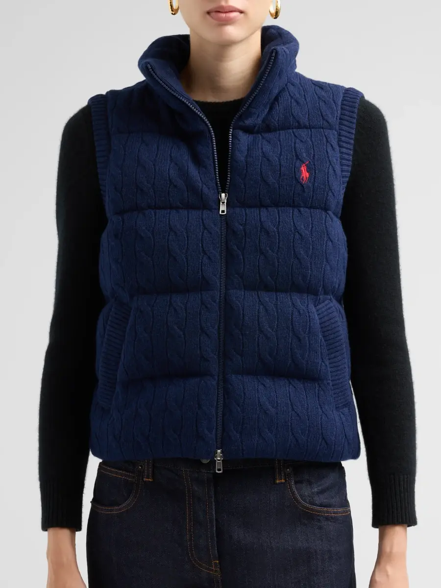 Polo Ralph Lauren Women's Wool-Cashmere Cable-Knit Vest | Thumbnail 5 Polo Ralph Lauren Women's Wool-Cashmere Cable-Knit Vest | Thumbnail 5