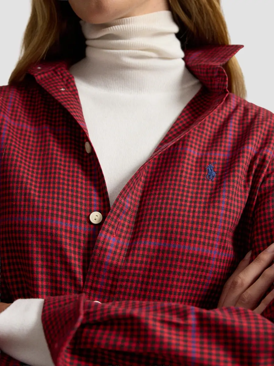 Polo Ralph Lauren Women's Plaid Cotton Twill Relaxed-Fit Shirt | Thumbnail 4 Polo Ralph Lauren Women's Plaid Cotton Twill Relaxed-Fit Shirt | Thumbnail 4