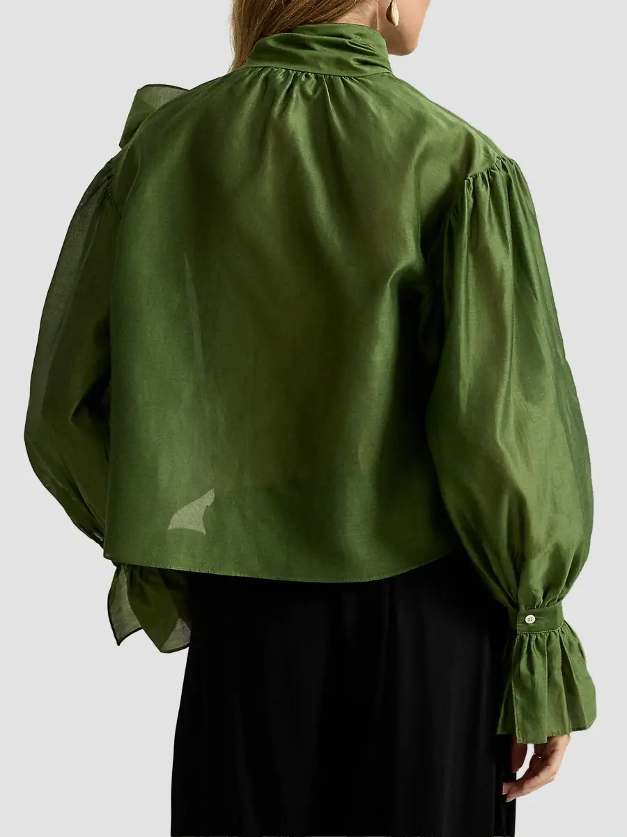 Polo Ralph Lauren Women's Tie-Bow Organdy Shirt | Thumbnail 3