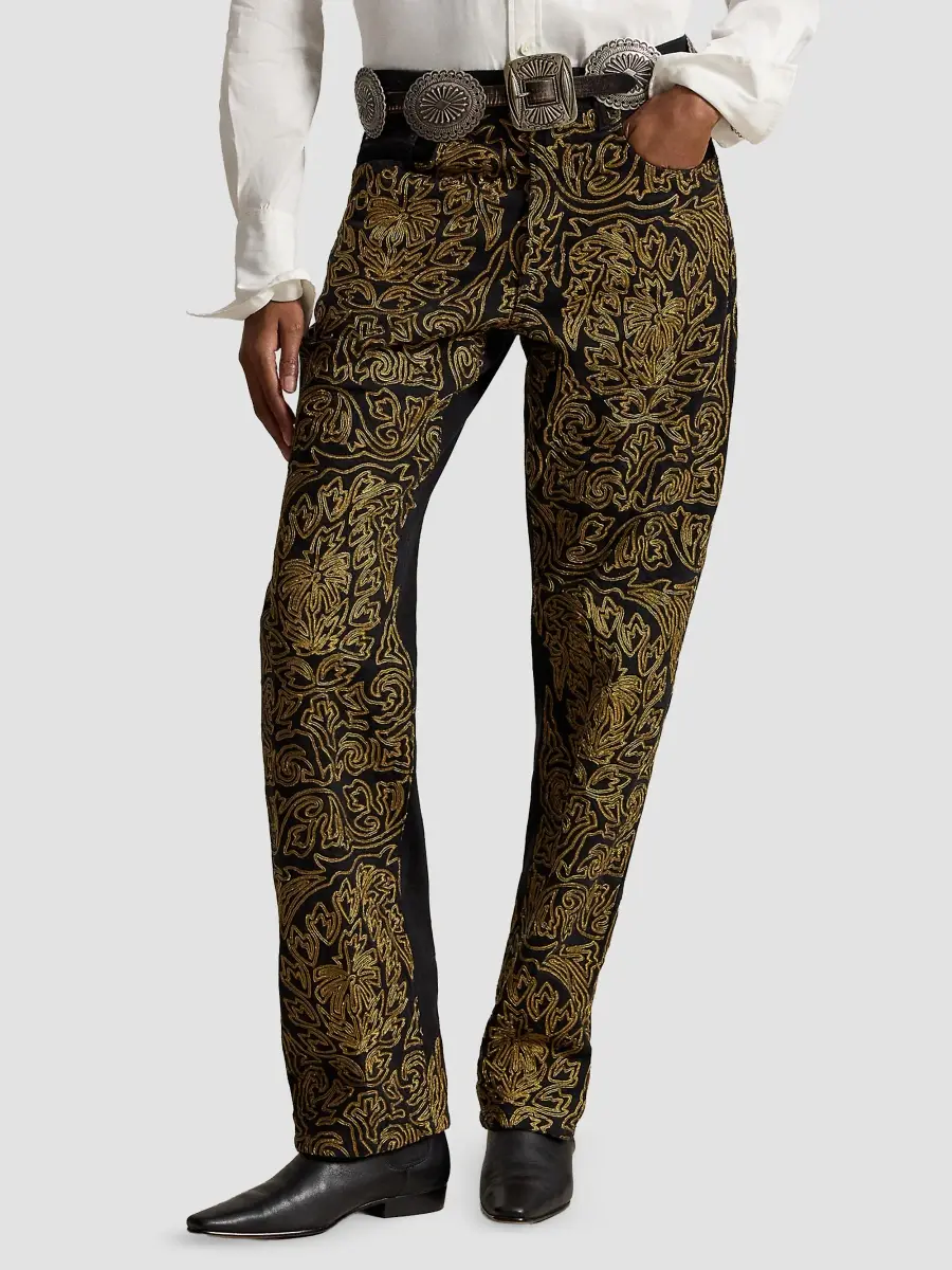 Polo Ralph Lauren Women's Soutache Relaxed-Fit Straight-Leg Jeans | Thumbnail 4 Polo Ralph Lauren Women's Soutache Relaxed-Fit Straight-Leg Jeans | Thumbnail 4