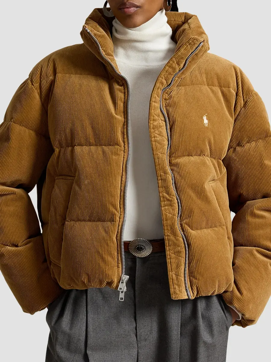 Polo Ralph Lauren Women's Corduroy Woven Down Puffer Coat | Thumbnail 4 Polo Ralph Lauren Women's Corduroy Woven Down Puffer Coat | Thumbnail 4