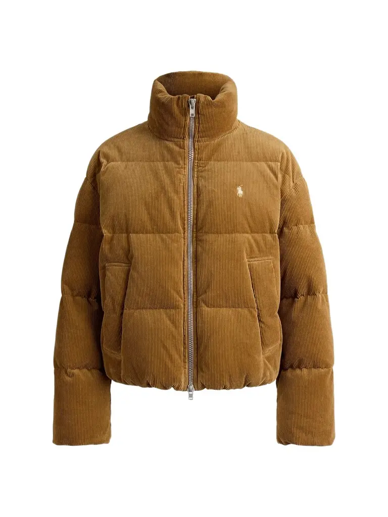 Women's Corduroy Woven Down Puffer Coat