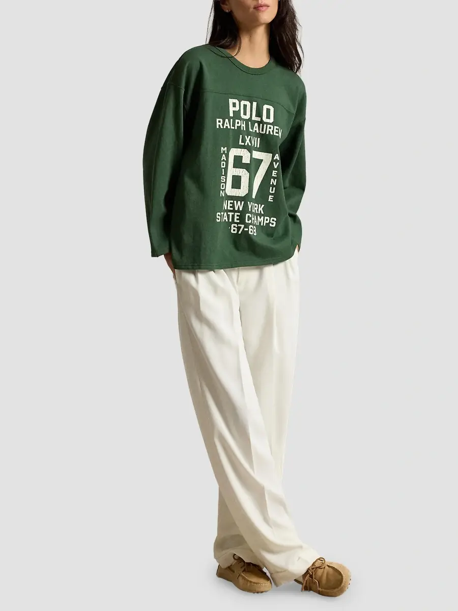 Polo Ralph Lauren Women's Varisty Logo Relaxed-Fit T-Shirt | Thumbnail 2 Polo Ralph Lauren Women's Varisty Logo Relaxed-Fit T-Shirt | Thumbnail 2