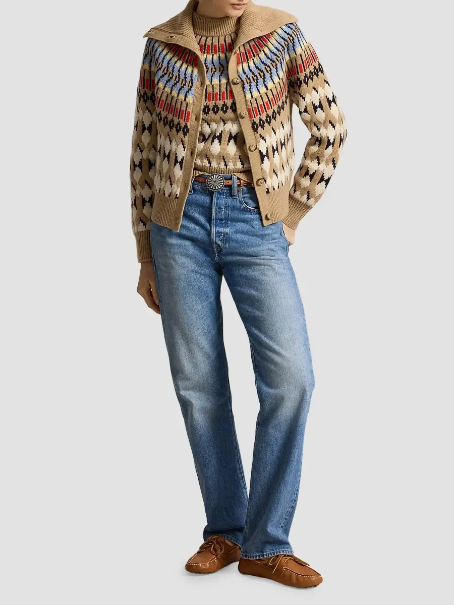 Polo Ralph Lauren Women's Geo-Motif Wool-Cashmere Cardigan | Thumbnail 2 Polo Ralph Lauren Women's Geo-Motif Wool-Cashmere Cardigan | Thumbnail 2