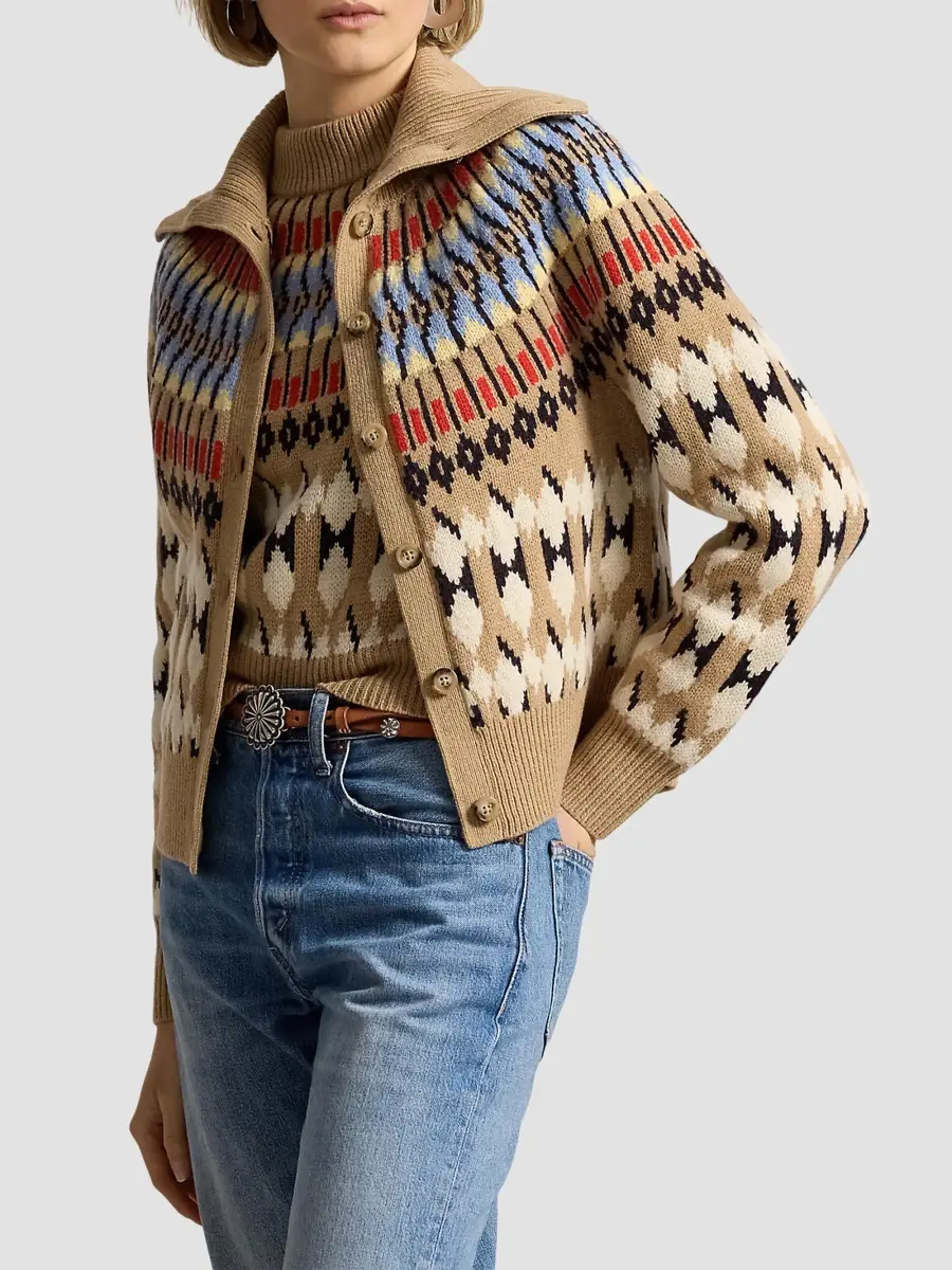 Polo Ralph Lauren Women's Geo-Motif Wool-Cashmere Cardigan | Thumbnail 4 Polo Ralph Lauren Women's Geo-Motif Wool-Cashmere Cardigan | Thumbnail 4