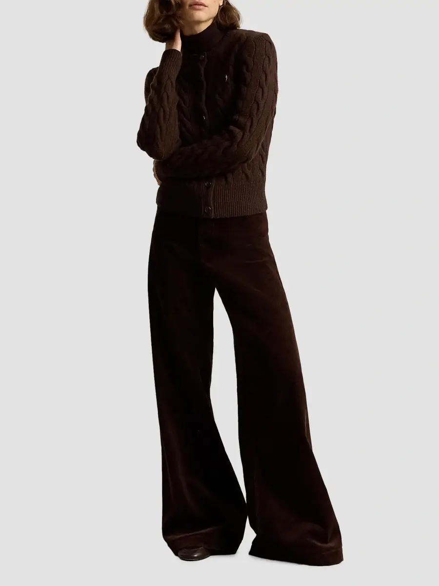 Polo Ralph Lauren Women's Wool-Cashmere Cable-Knit Crewneck Cardigan | Thumbnail 2