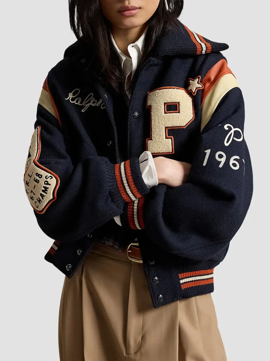Polo Ralph Lauren Women's Varsity Wool Twill Bomber Jacket | Thumbnail 4