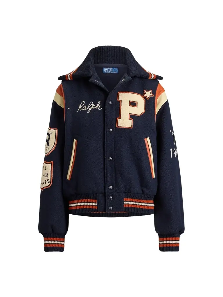 Women's Varsity Wool Twill Bomber Jacket