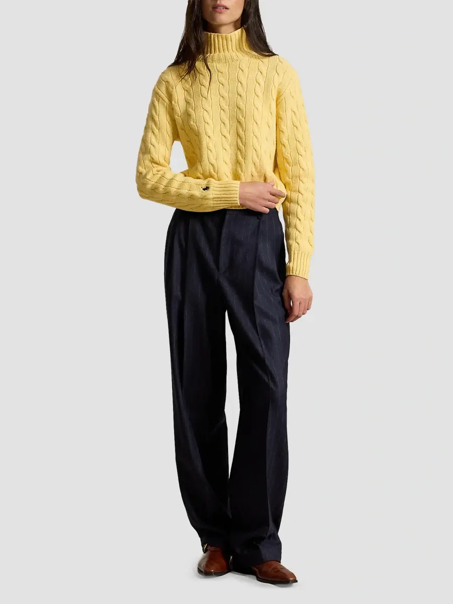 Polo Ralph Lauren Women's Cable-Knit Wool-Cashmere Turtleneck Sweater | Thumbnail 2