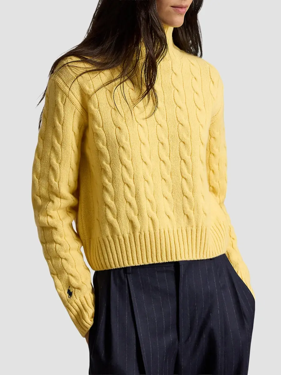 Polo Ralph Lauren Women's Cable-Knit Wool-Cashmere Turtleneck Sweater | Thumbnail 4