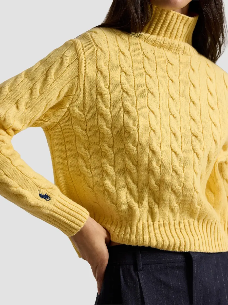 Polo Ralph Lauren Women's Cable-Knit Wool-Cashmere Turtleneck Sweater | Thumbnail 5