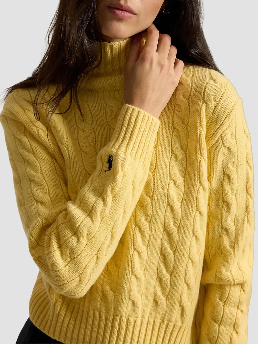 Polo Ralph Lauren Women's Cable-Knit Wool-Cashmere Turtleneck Sweater | Thumbnail 6