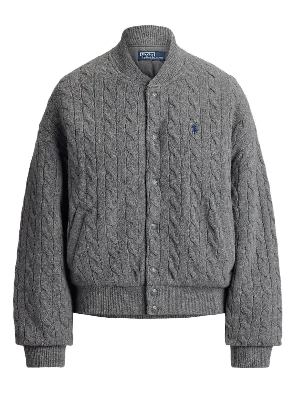 Women's Cable-Knit Wool-Cashmere Bomber Jacket