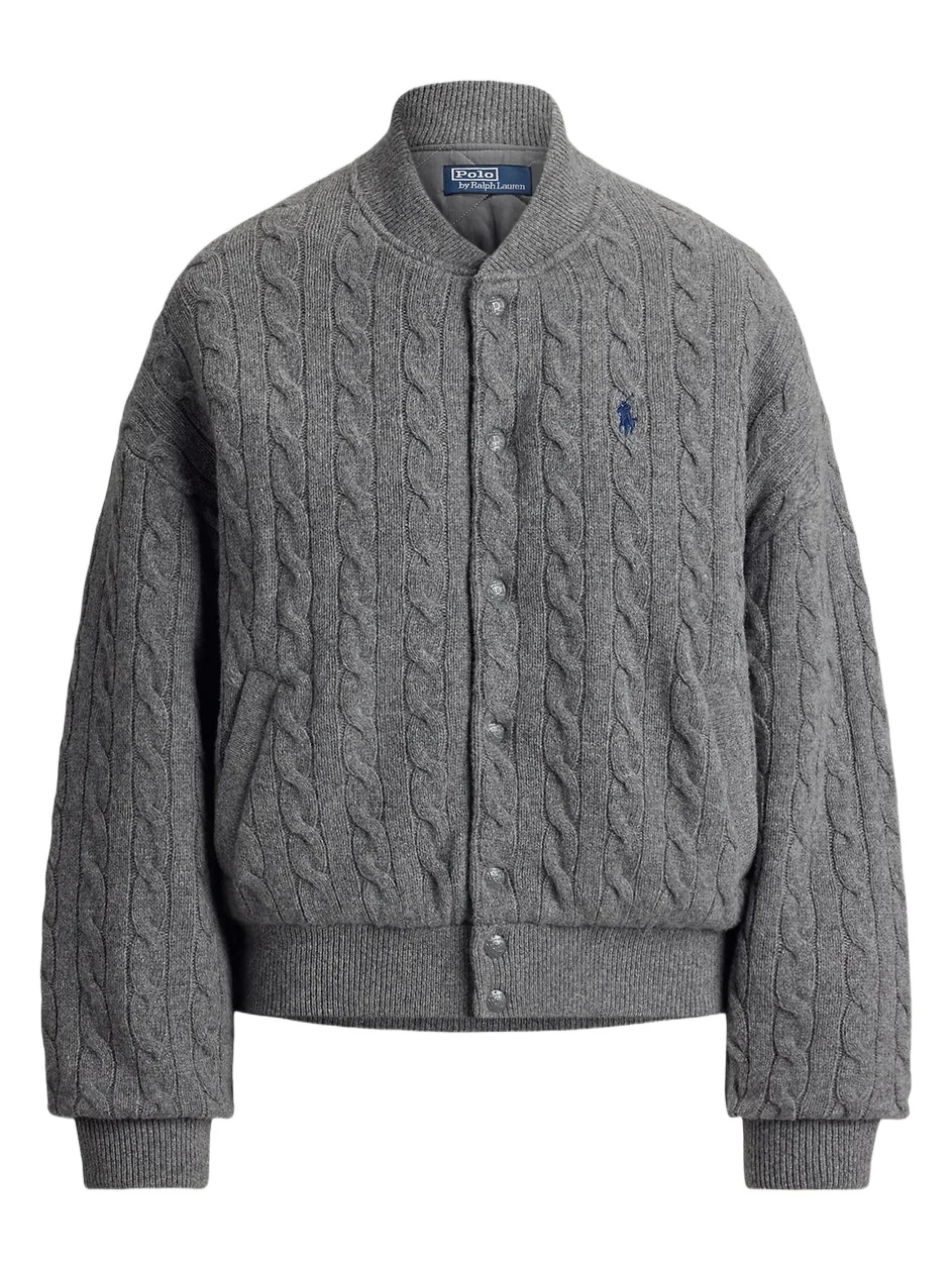 Women's Cable-Knit Wool-Cashmere Bomber Jacket