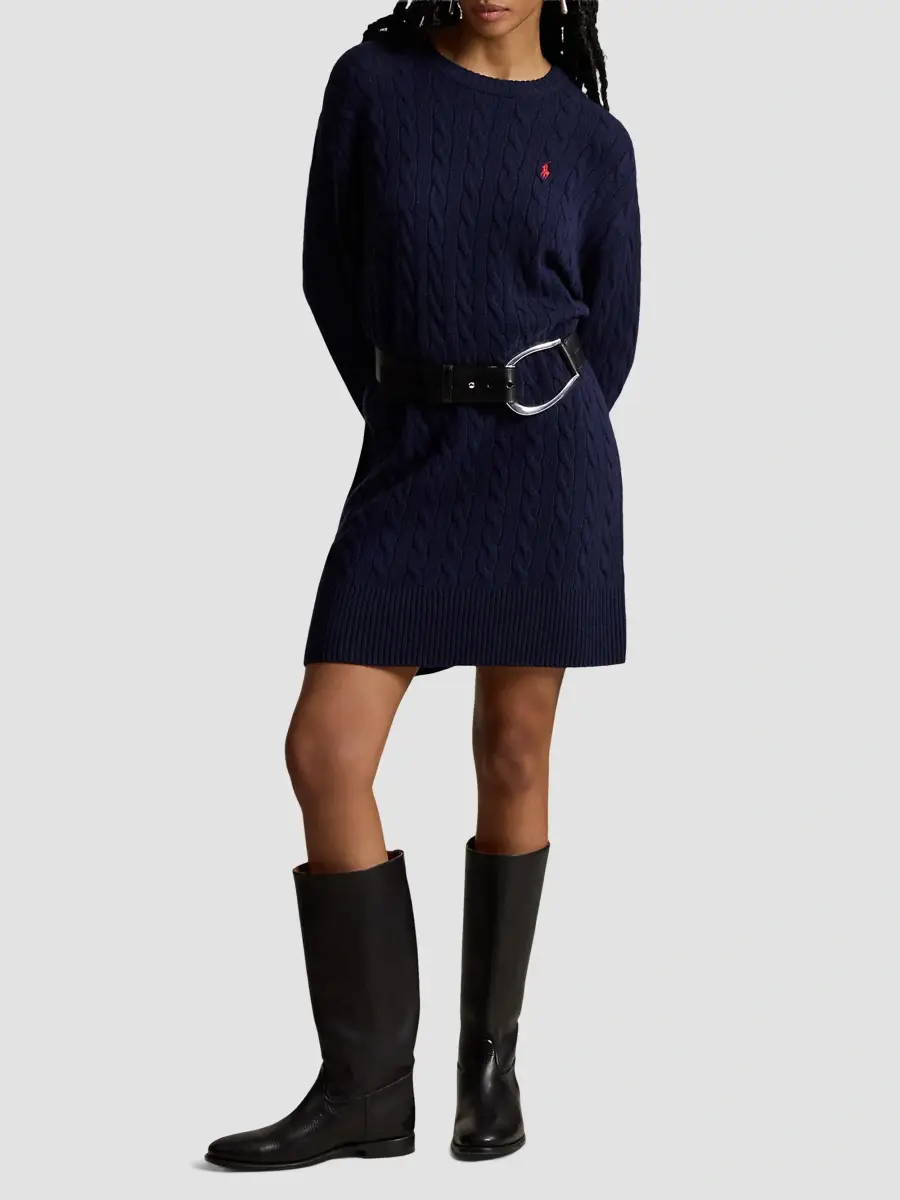 Polo Ralph Lauren Women's Cable-Knit Wool-Cashmere Sweater Dress | Thumbnail 2 Polo Ralph Lauren Women's Cable-Knit Wool-Cashmere Sweater Dress | Thumbnail 2