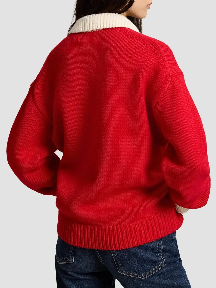 Polo Ralph Lauren Women's Logo Wool Knit Polo Sweater | Thumbnail 3