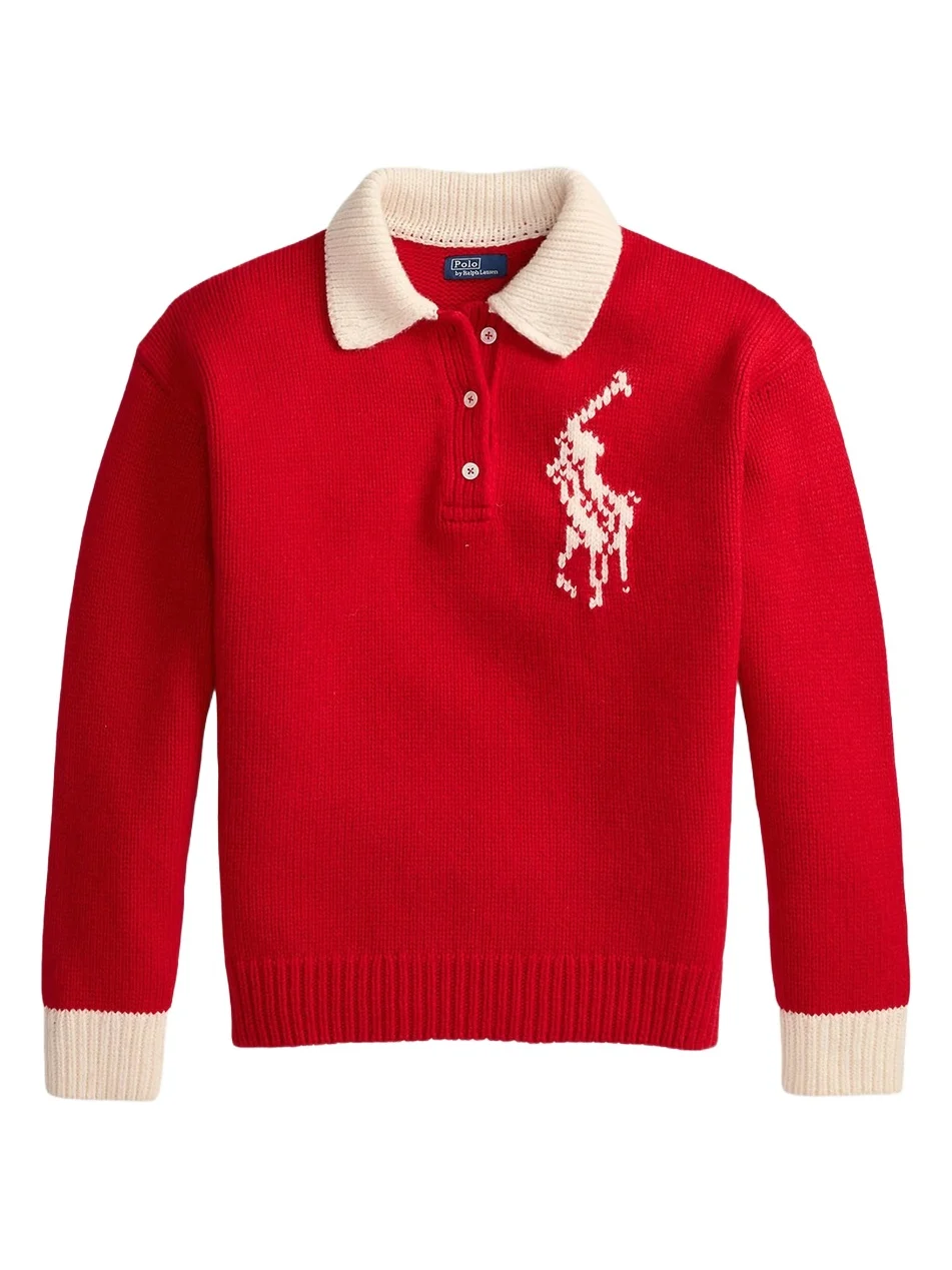Polo Ralph Lauren Women's Logo Wool Knit Polo Sweater