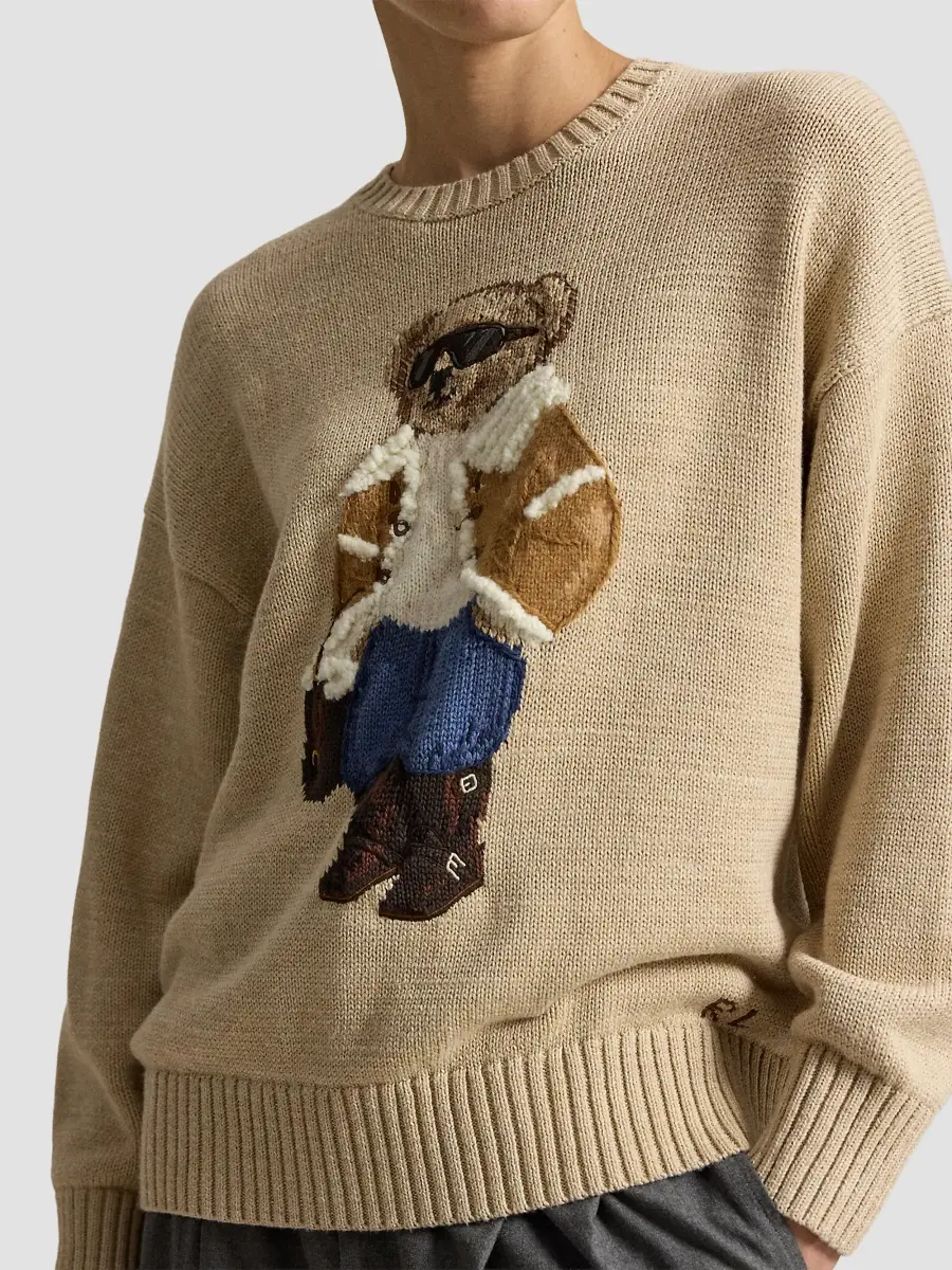 Polo Ralph Lauren Women's Winter Polo Bear Crewneck Sweater | Thumbnail 5