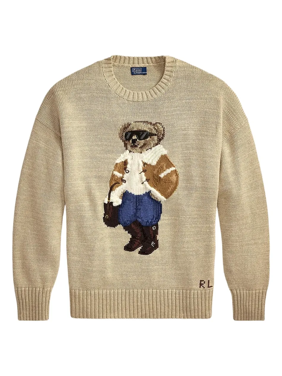 Women's Winter Polo Bear Crewneck Sweater
