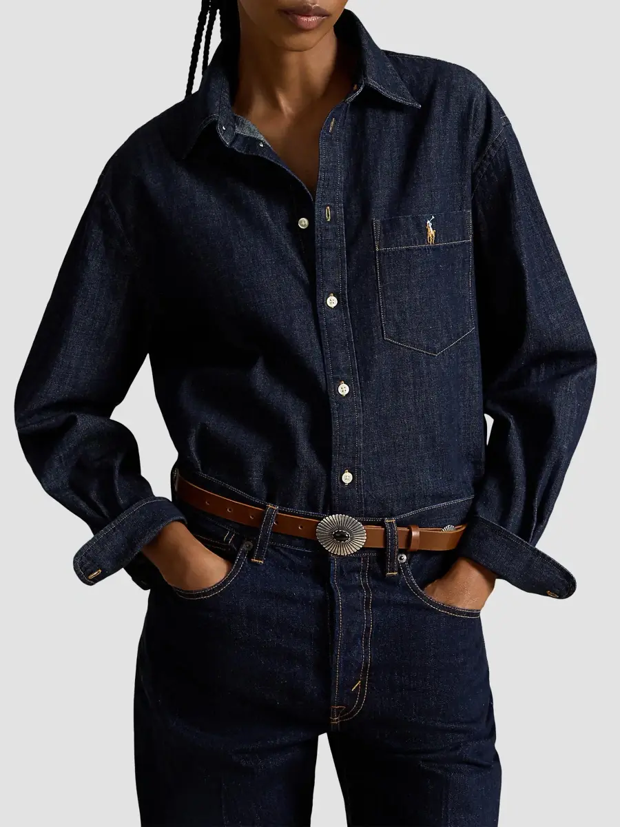 Polo Ralph Lauren Women's The Big Denim Shirt | Thumbnail 4 Polo Ralph Lauren Women's The Big Denim Shirt | Thumbnail 4