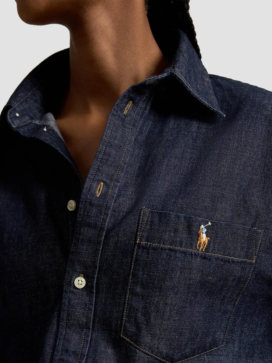 Polo Ralph Lauren Women's The Big Denim Shirt | Thumbnail 5 Polo Ralph Lauren Women's The Big Denim Shirt | Thumbnail 5