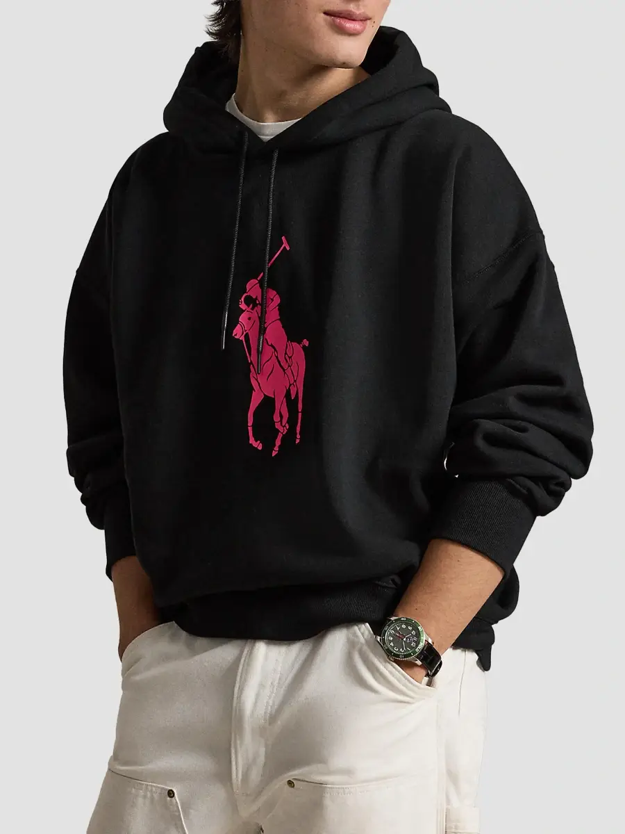 Polo Ralph Lauren Women's Pink Pony Fleece Hoodie | Thumbnail 4 Polo Ralph Lauren Women's Pink Pony Fleece Hoodie | Thumbnail 4
