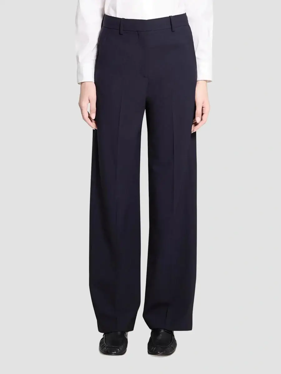 Theory Women's Back Pleated Stretch-Wool Straight-Leg Trousers | Thumbnail 4 Theory Women's Back Pleated Stretch-Wool Straight-Leg Trousers | Thumbnail 4