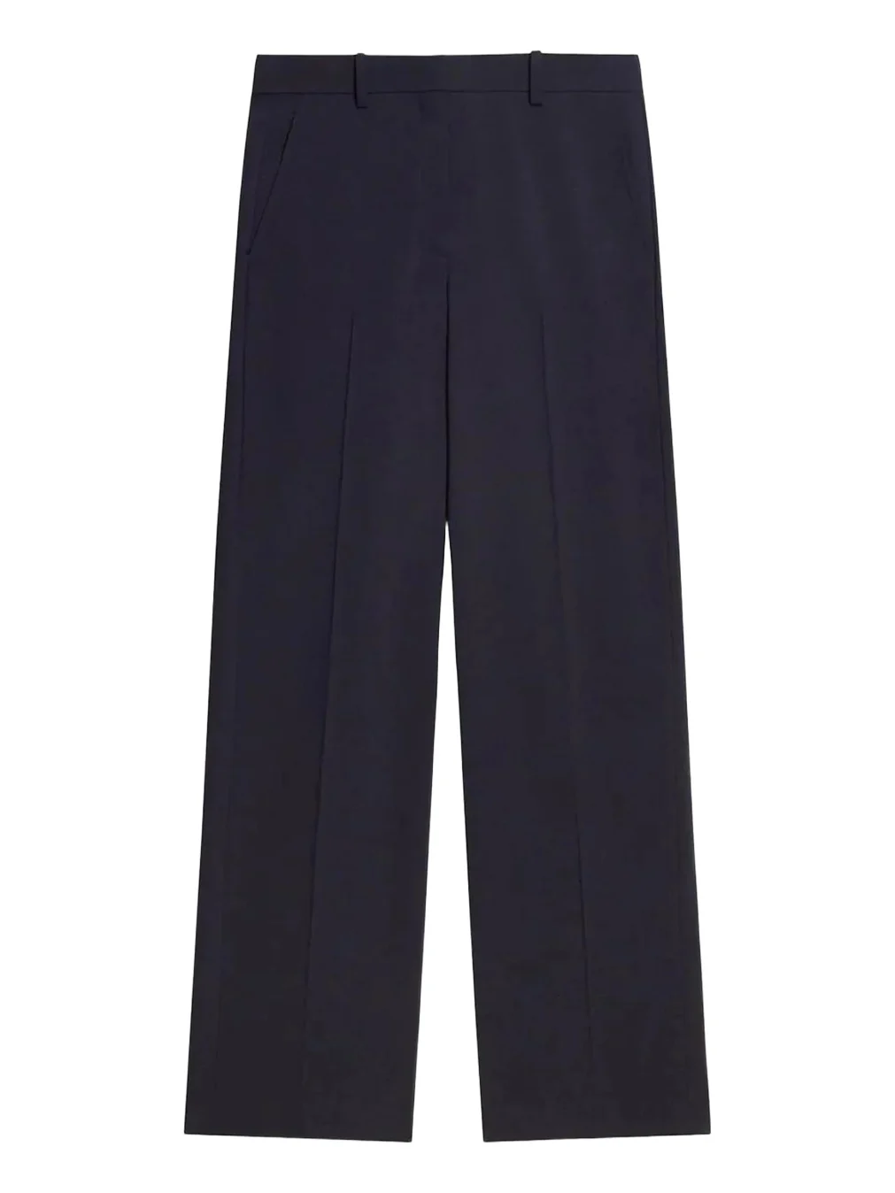 Theory Women's Back Pleated Stretch-Wool Straight-Leg Trousers