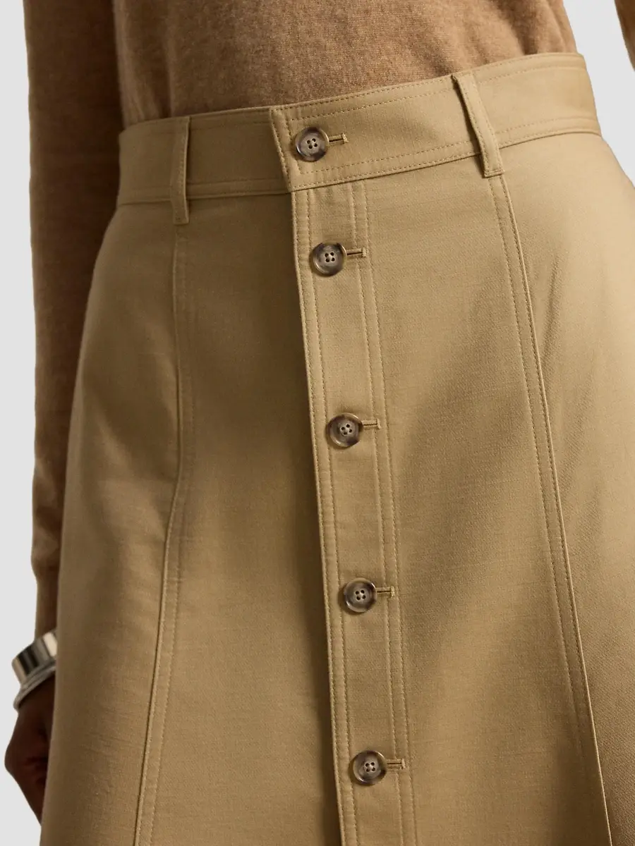 Polo Ralph Lauren Women's Cotton-Wool Twill A-Line Midi Skirt | Thumbnail 5 Polo Ralph Lauren Women's Cotton-Wool Twill A-Line Midi Skirt | Thumbnail 5