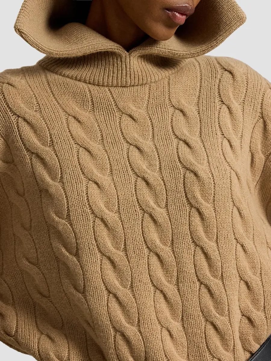Polo Ralph Lauren Women's Wool-Cashmere Cable-Knit Spread Collar Sweater | Thumbnail 5