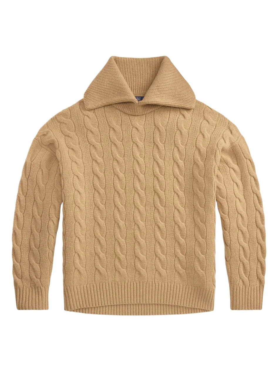 Polo Ralph Lauren Women's Wool-Cashmere Cable-Knit Spread Collar Sweater