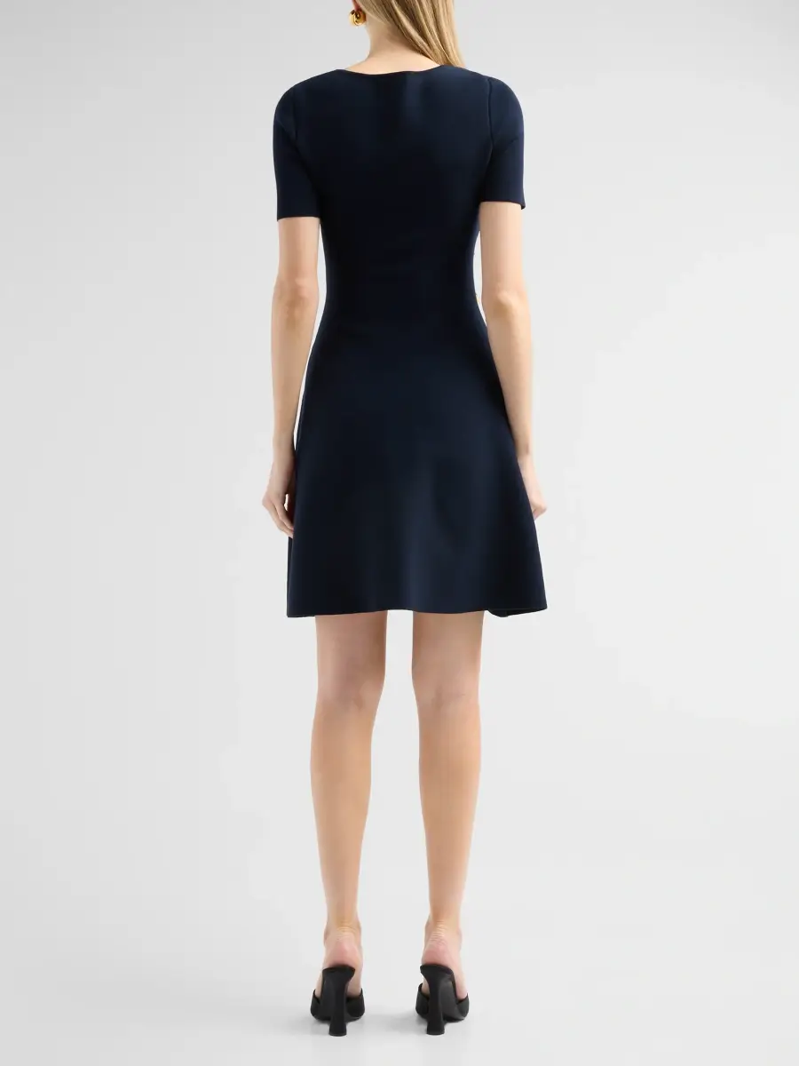 Oscar de la Renta Women's Embroidered Fit & Flare Short-Sleeve Mini Dress | Thumbnail 3