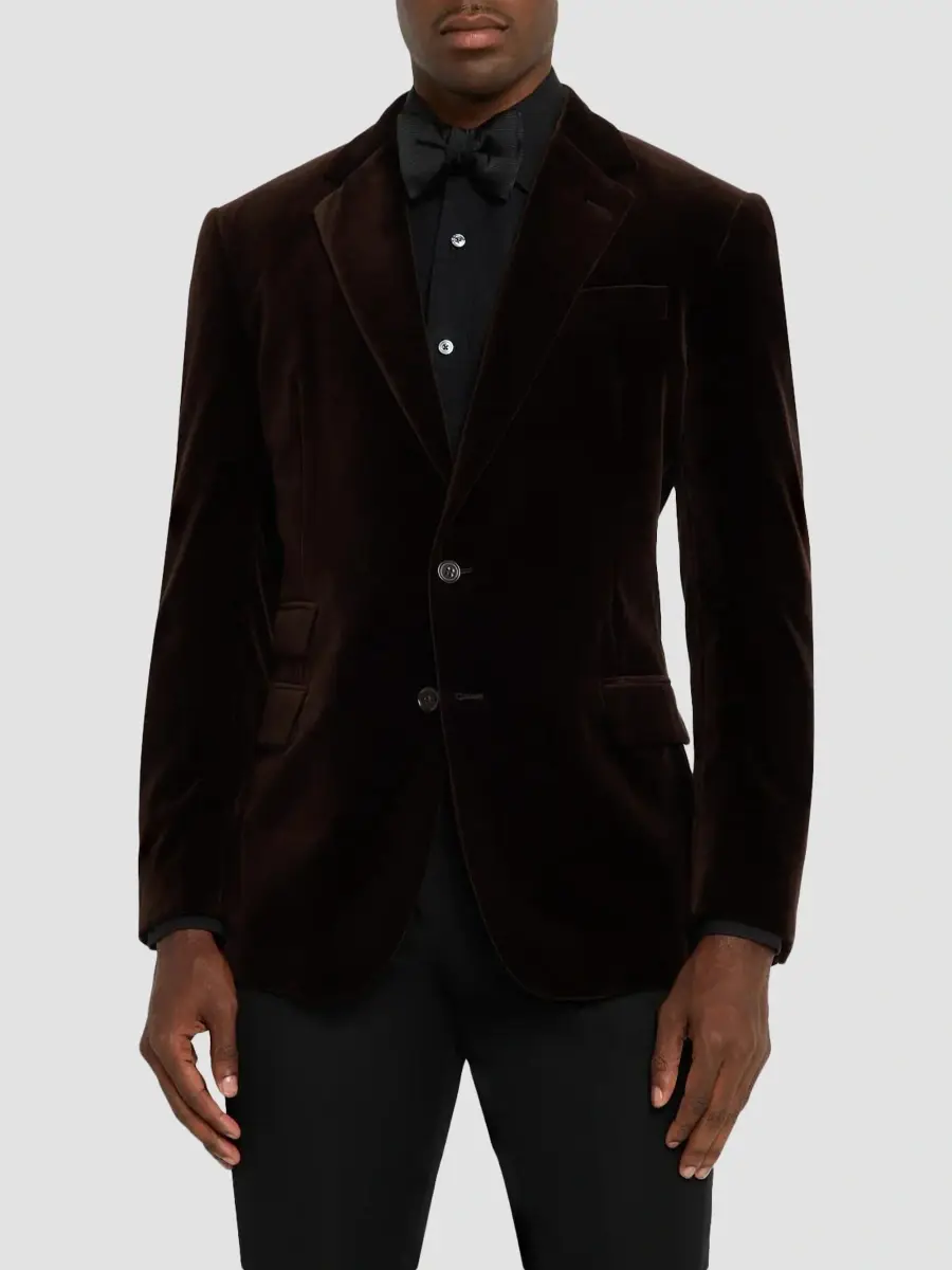 Ralph Lauren Purple Label Men's Kent Velvet Single-Breasted Jacket | Thumbnail 4 Ralph Lauren Purple Label Men's Kent Velvet Single-Breasted Jacket | Thumbnail 4