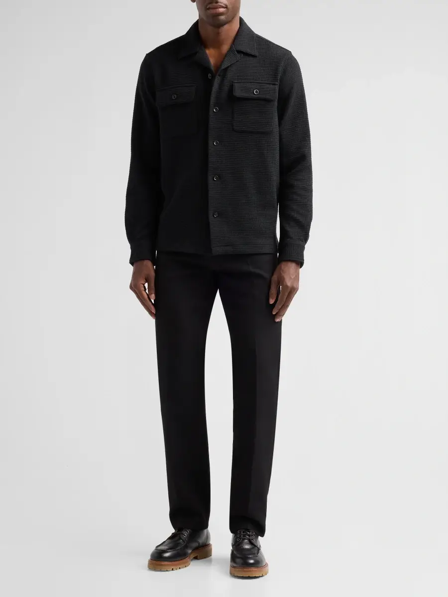 Polo Ralph Lauren Men's Waffle-Knit Wool-Blend Long-Sleeve Shirt | Thumbnail 2 Polo Ralph Lauren Men's Waffle-Knit Wool-Blend Long-Sleeve Shirt | Thumbnail 2